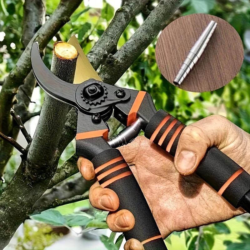 Professional Titanium Alloy Garden Pruning Shears, Ultra-sharp, Corrosion-resistant Heavy-duty Steel Garden Shears, with Non-slip Soft Sponge Handles.