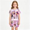 Cute Kpop Print Kids Homewear Set 2Pcs Short Sleeve Nightwear Sleepwear Pajamas for Children 3-14Y Pijamas Girls Birthday Gift