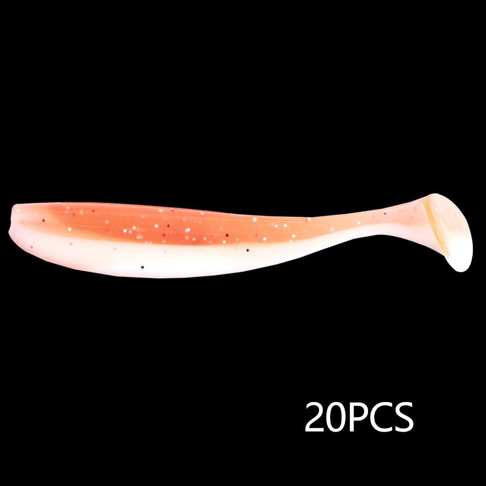 20PCS 5.5/6.5/7CM Big Fishing Lure Worm Silicone Easy Shiner Shad T Tail Soft Bait Ice Wobbler Swimbait Pesca Bass Pike Winter