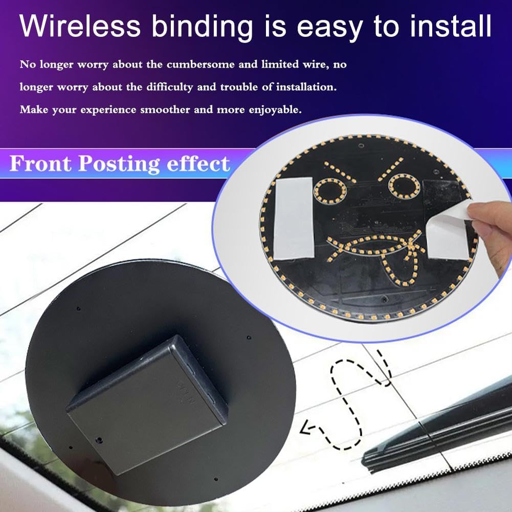 Car Mounted LED Fun Expression Light Smiling Face Light Rear Window Multifunctional Warning Gesture Light Handheld Gesture Light