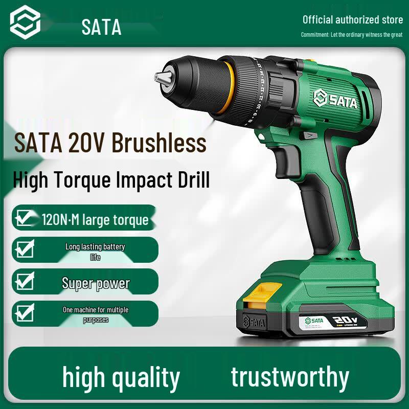 SATA 20V Brushless Cordless Drill Driver, 90N.m Torque