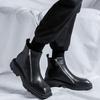 Classic Men's Boots Diagonal Side Zipper Ankle Boots High Quality Casual Leather Boot Oxford Chelsea Boots Mens High Top Booties