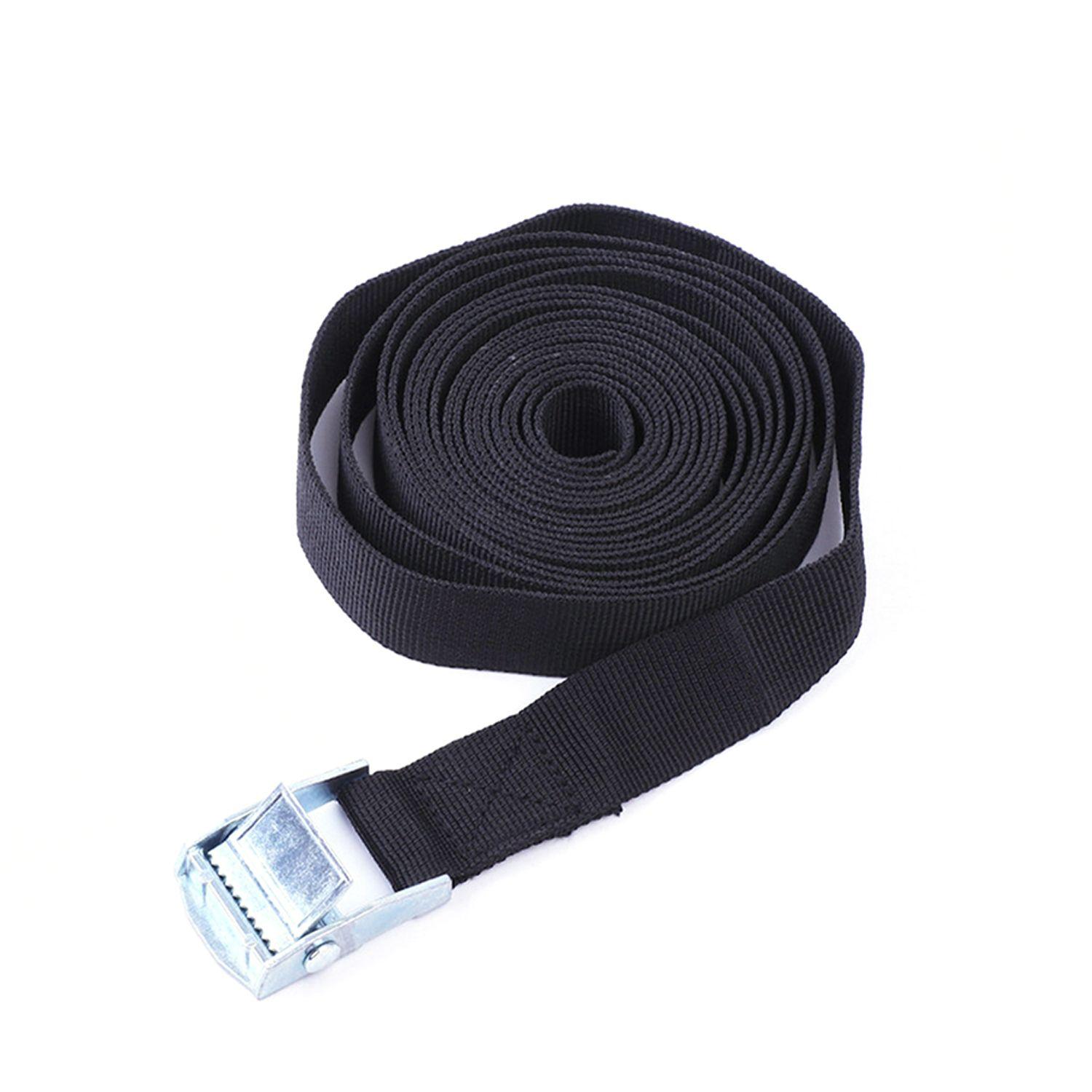 Motorcycle Durable Nylon Luggage Strap Buckle Tie-Down Belt Cargo Rope Travel Bag Tie 2m чёрный