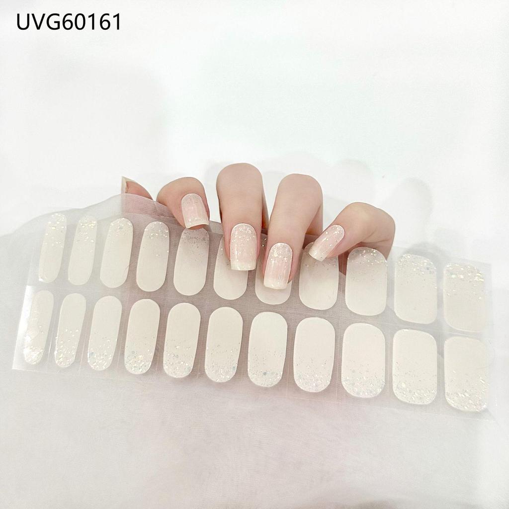 Transparent Nude UV Gel Nail Art Stickers: Semi-Cured, Semi-Baked Manicure Sheets