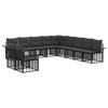Outdoor Sofa Set 11 Pcs Black and Dark Grey Polyester