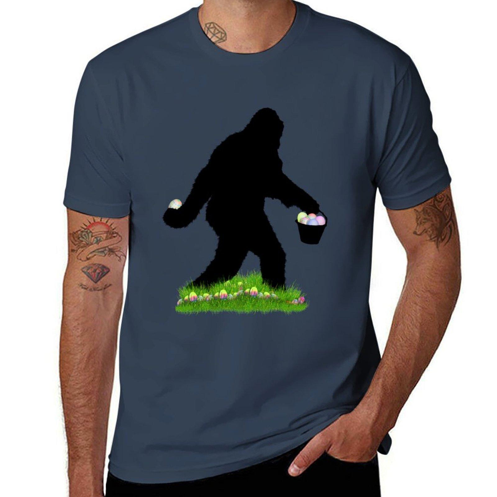 Gone Easter Squatchin with Pastel Background Tshirt boys whites tees anime t shirt men S
