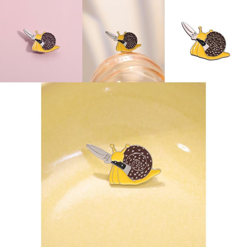 Unique And Creative Snail Shaped Brooch With Knife Design For Stylish Animal Lovers