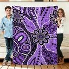 Purple Blanket Flannel Soft Blankets Abstract Floral Pattern Blankets Decor Gift
