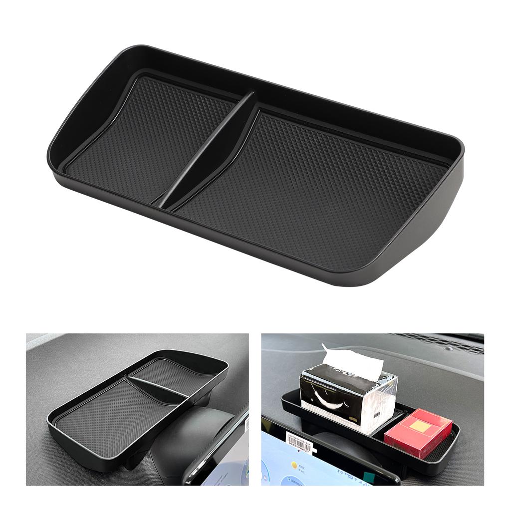 for BYD Seagull 2023-2025 Car Dashboard Storage Tray Display Screen Rear Storage Box Tray Organizer Accessories Black
