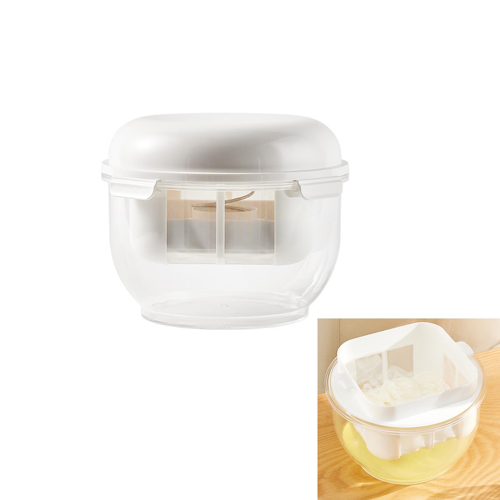 Yogurt Strainer, Cheese Maker With Spring Pressure Plate, Fine Mesh, Transparent Container, Removable Yogurt White#0