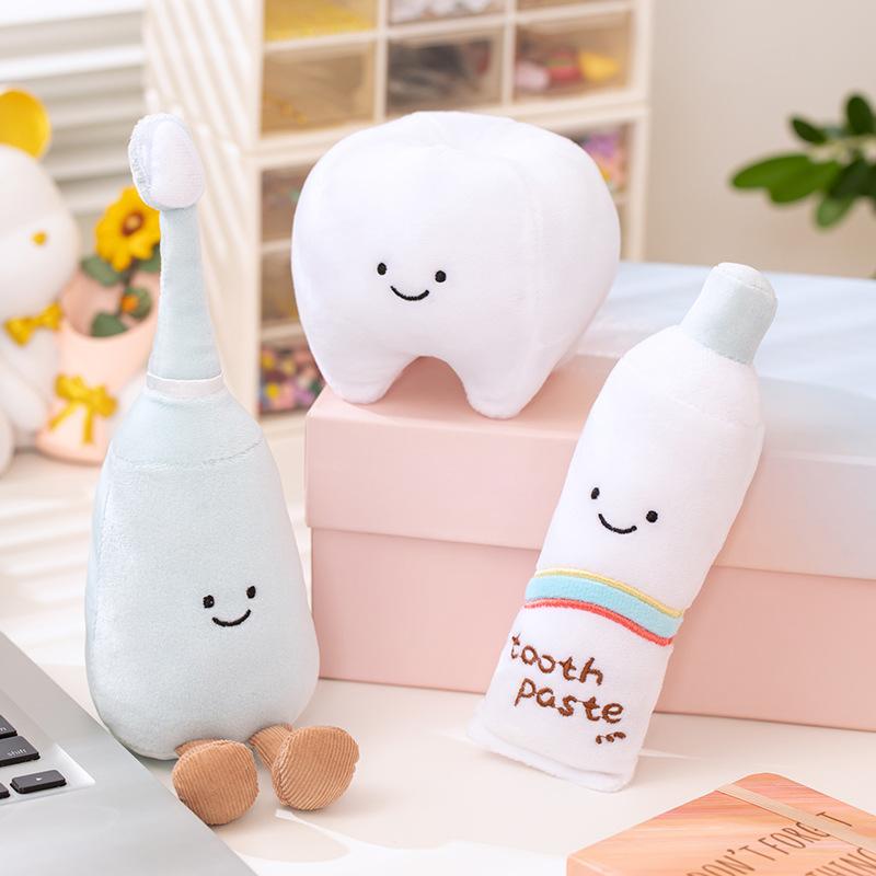 New Children's Toys, Tooth Toothbrush and Toothpaste, Fashionable and Cute Plush Doll