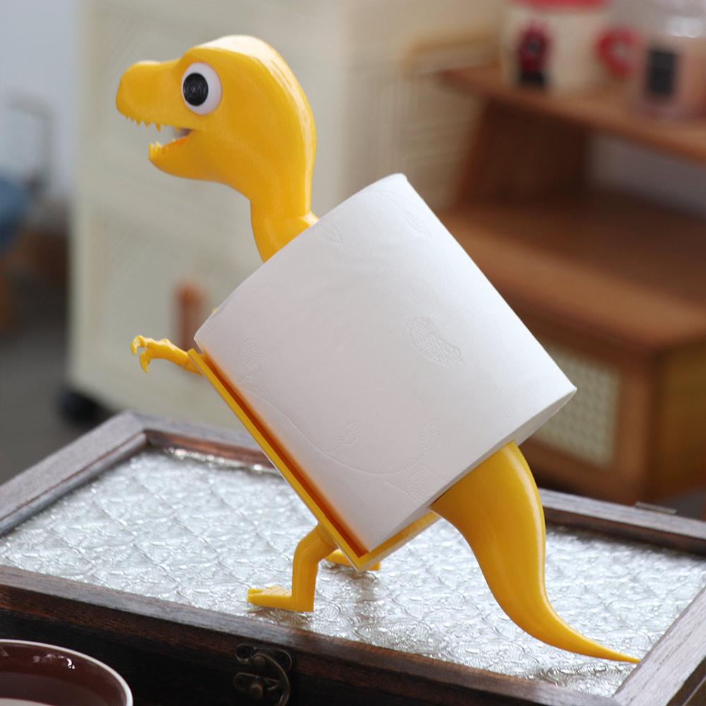 Cartoon Dinosaur Shape Toilet Paper Holder Free Standing Roll Paper Organizers  Countertop