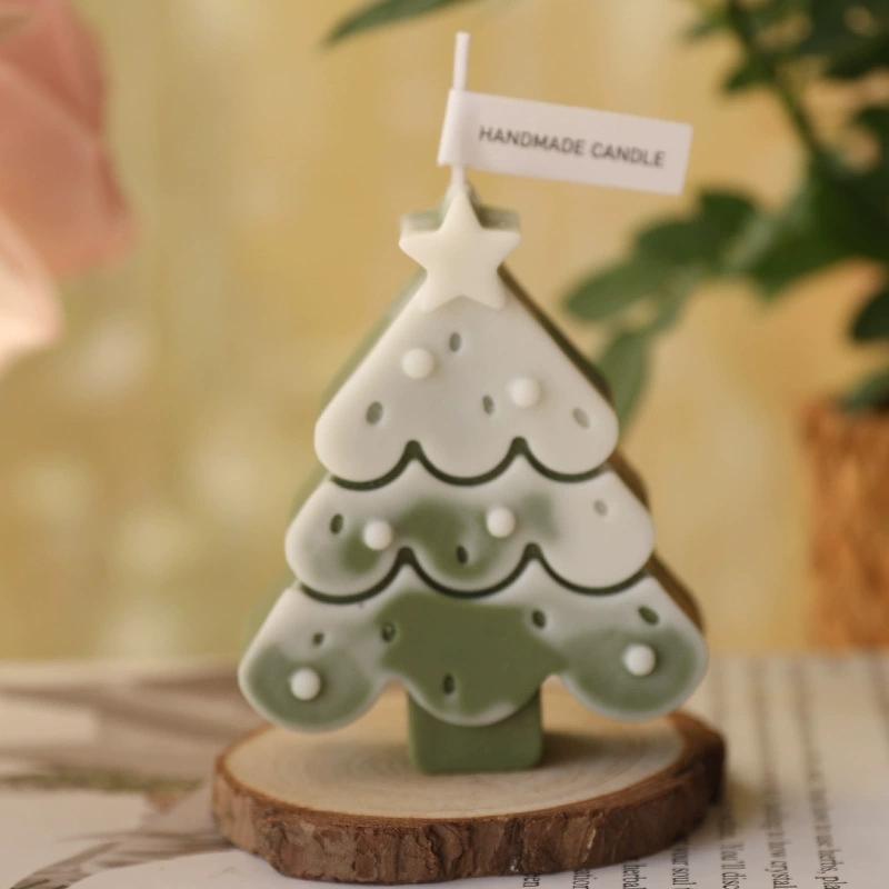 1Pc Christmas Soy Wax Aromatherapy Candle - Creative Multi-Color Christmas Tree Shape, Romantic Xmas Gift & Home Decor