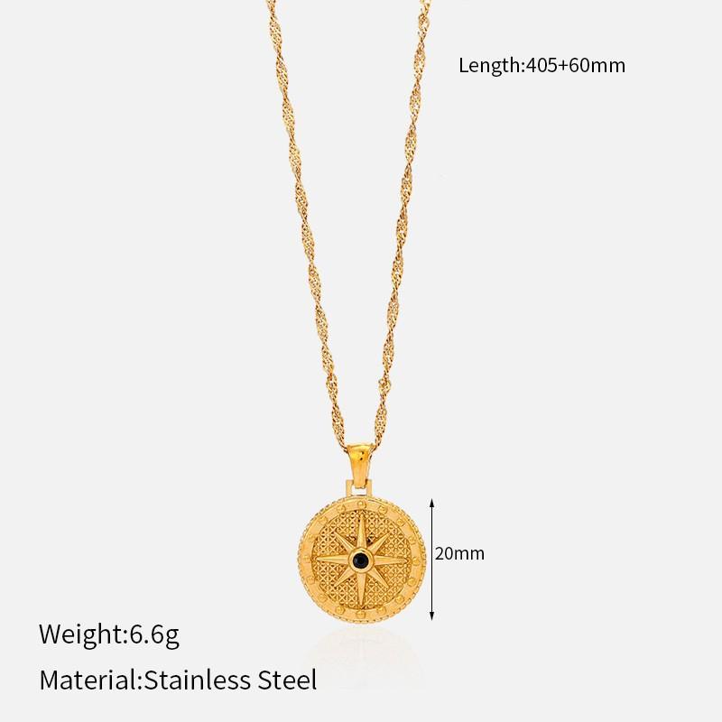Trendy Star Moon Titanium Steel Necklace Women Small Pendant Jewelry 14K Gold Plated Fashion Gift