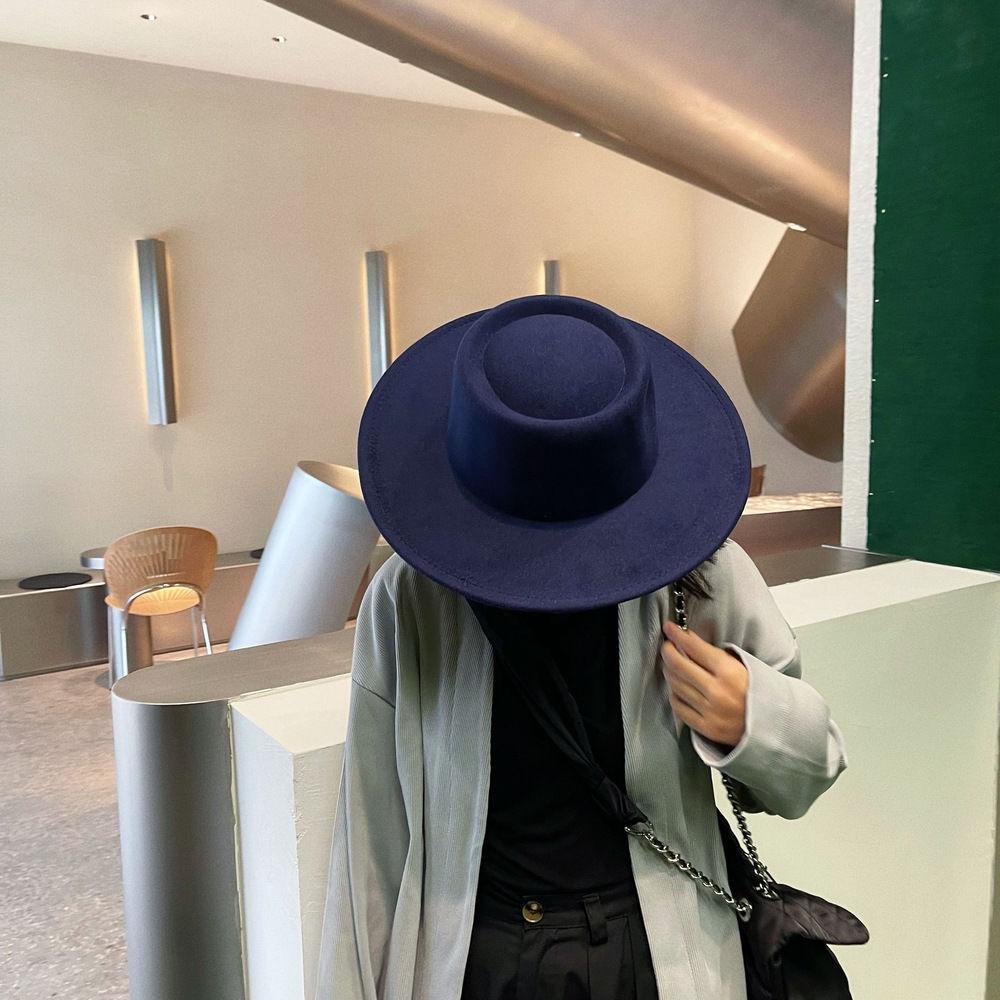 WTEMPO Retro Elegant Large Bucket Performance Hats Women Autumn Winter Stylish Versatile Warm Office Ladies Solid Color Commuting Fedoras