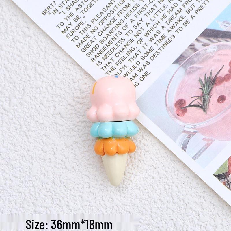 Colorful Ice Cream Resin Hair Clip & Shoe Buckle Jewelry DIY Accessory Set.