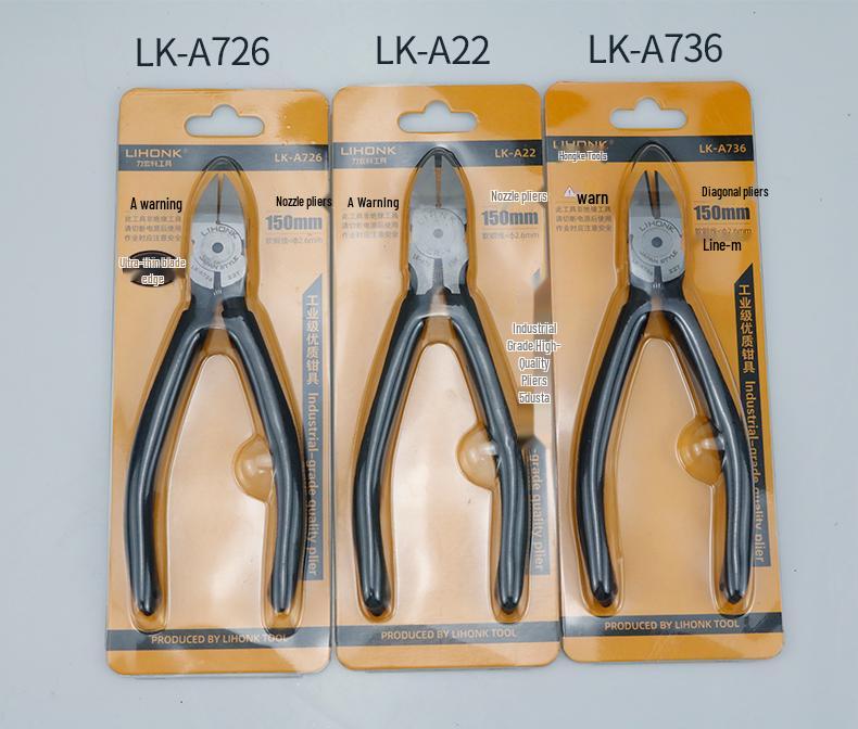 Chrome Vanadium Steel Diagonal Cutting Pliers: Pointed Nose, Flat Mouth, Mini Model for Electronics