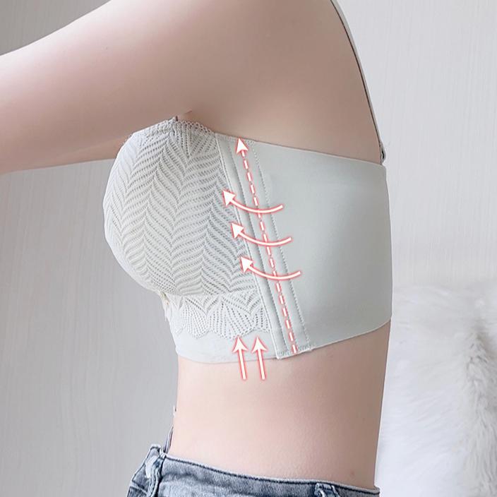 Strapless Bra for Women Anti Slip Gathered Anti Falling No Steel Ring Wrapped Strapless Bra Summer Thin Bra