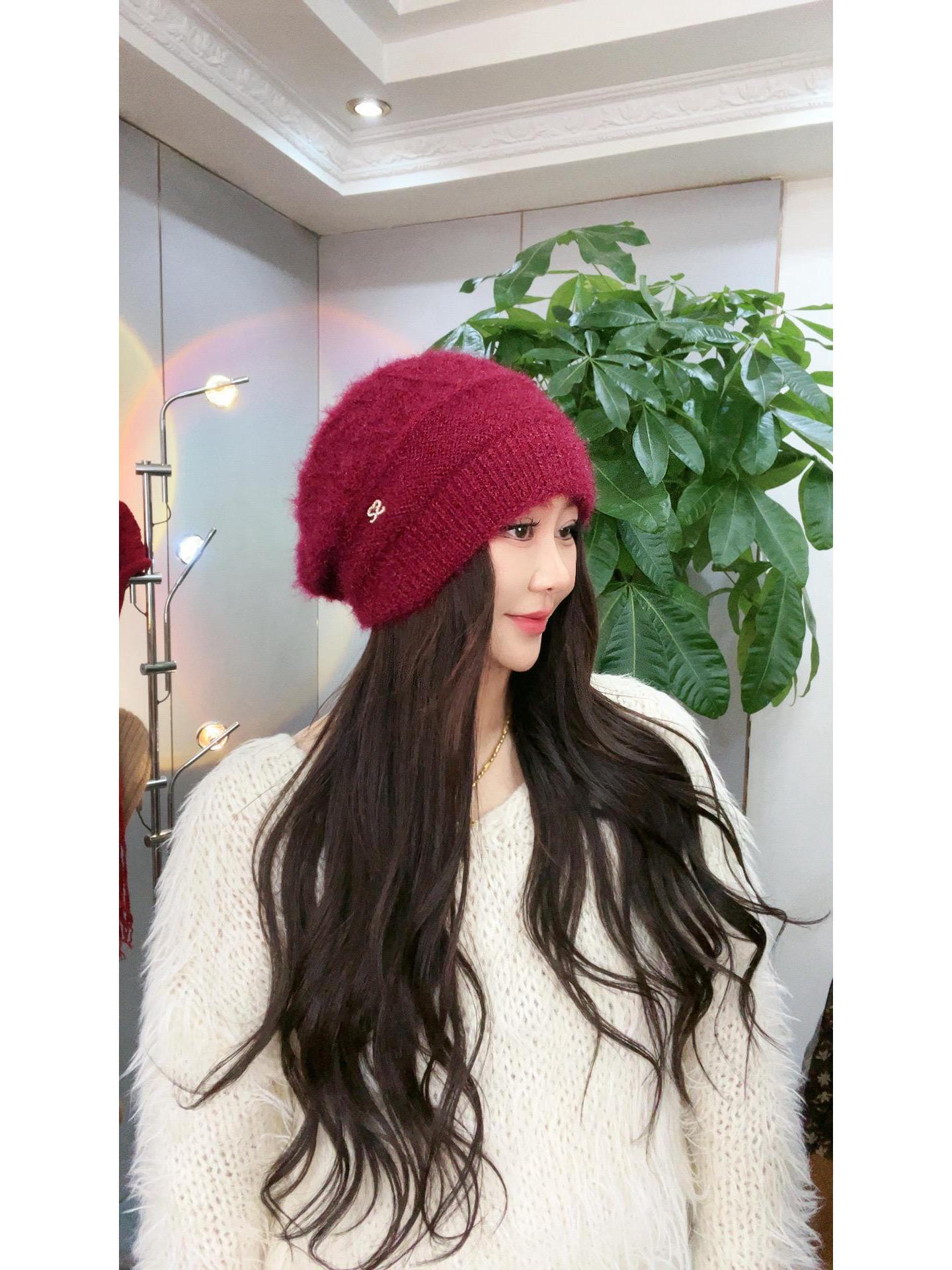 

Двухслойная вязаная шерстяная шапка с большой окружностью головы и теплой подкладкой из толстого бархата