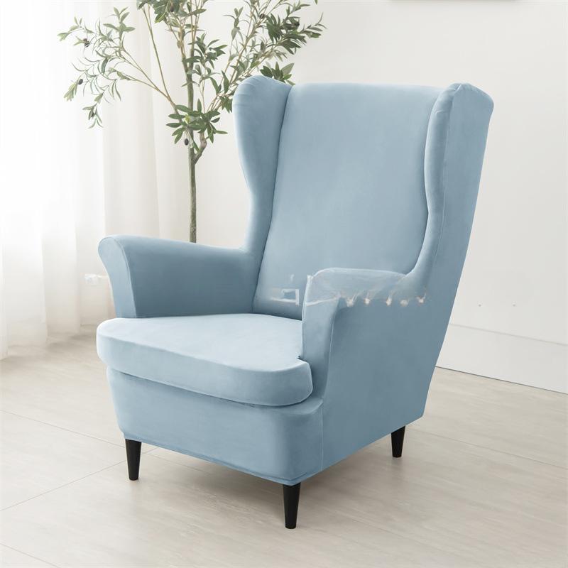 

Thickened Tiger Bench Cover Chair Cover Elastic Silver Fox Wing Chair Cover Home Hotel All-inclusive Tiger Chair Sofa Cover Cover 30*26*10cm peacock синього кольору