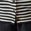 Srcr Women's 100% Merino Wool Striped Knit Cardigan