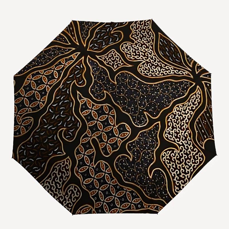

1pc Batik Pattern Automatic Open/Close Umbrella Compact Folding Umbrella, All-Season Portable Umbrella for Women/Men, Perfect Gift for Birthdays350