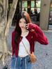 Plus Size American Retro Letter Knit Cardigan - Slimming, Short, Hot Girl Style