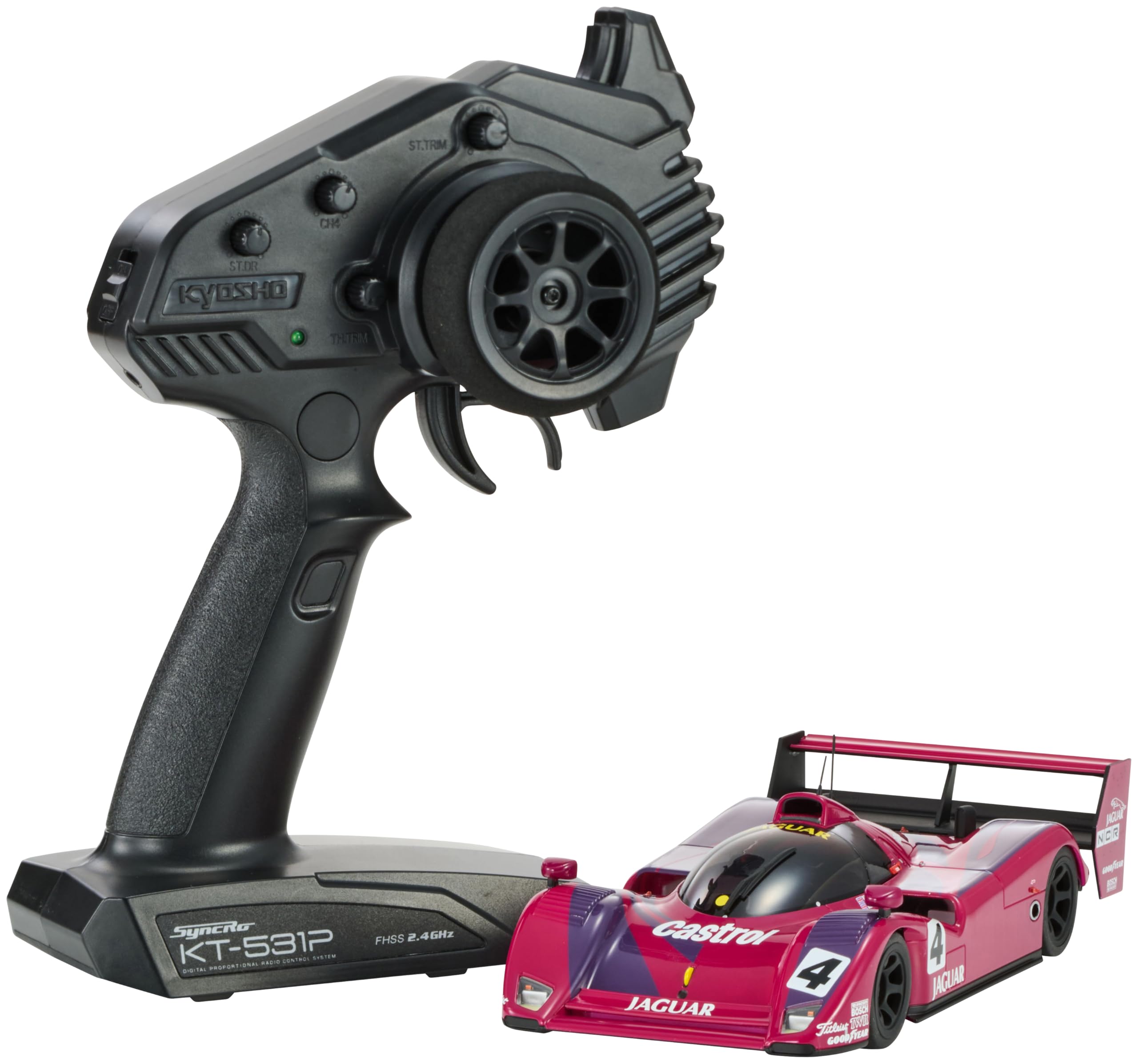 Kyosho RWD Readyset Jaguar LM 1991 Electric Radio Control Car 32369LE Mini-Z MR-04 XJR-14 No.4