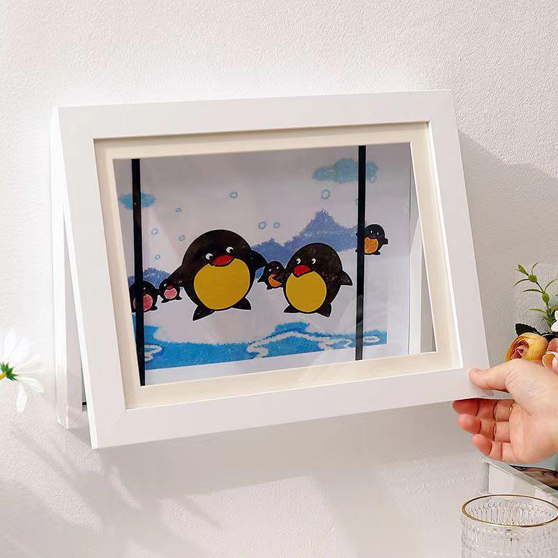 Children's Magnetic DIY Wall Art Frame: Punch-Free Multifunctional Display.