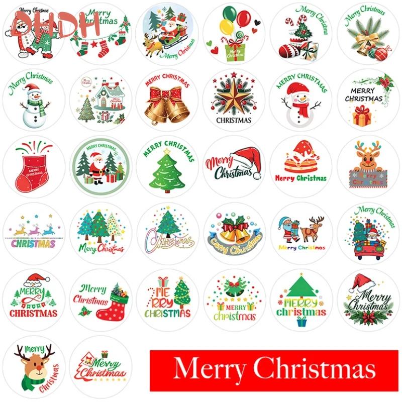 500 Sheets Merry Christmas Stickers Holiday Stickers For Party Envelopes Stationery Cards Labels Gift Seals Stickers Decoration