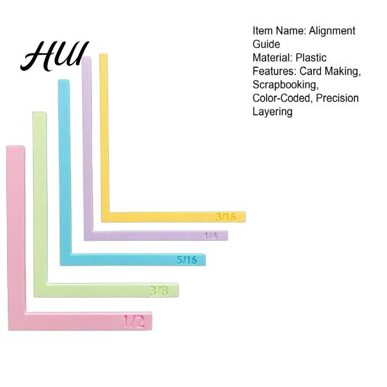 Easy-to-read Alignment Template 5 Pcs Paper Crafting Guides with Storage Case, Precision Layering Matting Stable Measurement Benchmark for Spacers,