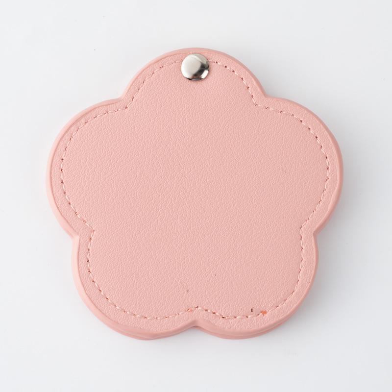 

Милое Портативное Компактное Зеркало в Форме Цветка, Однотонное, Небьющееся Зеркало для Макияжа, Вращающееся, Косметическое Зеркало из ПУ Кожи для Путешествий розовый