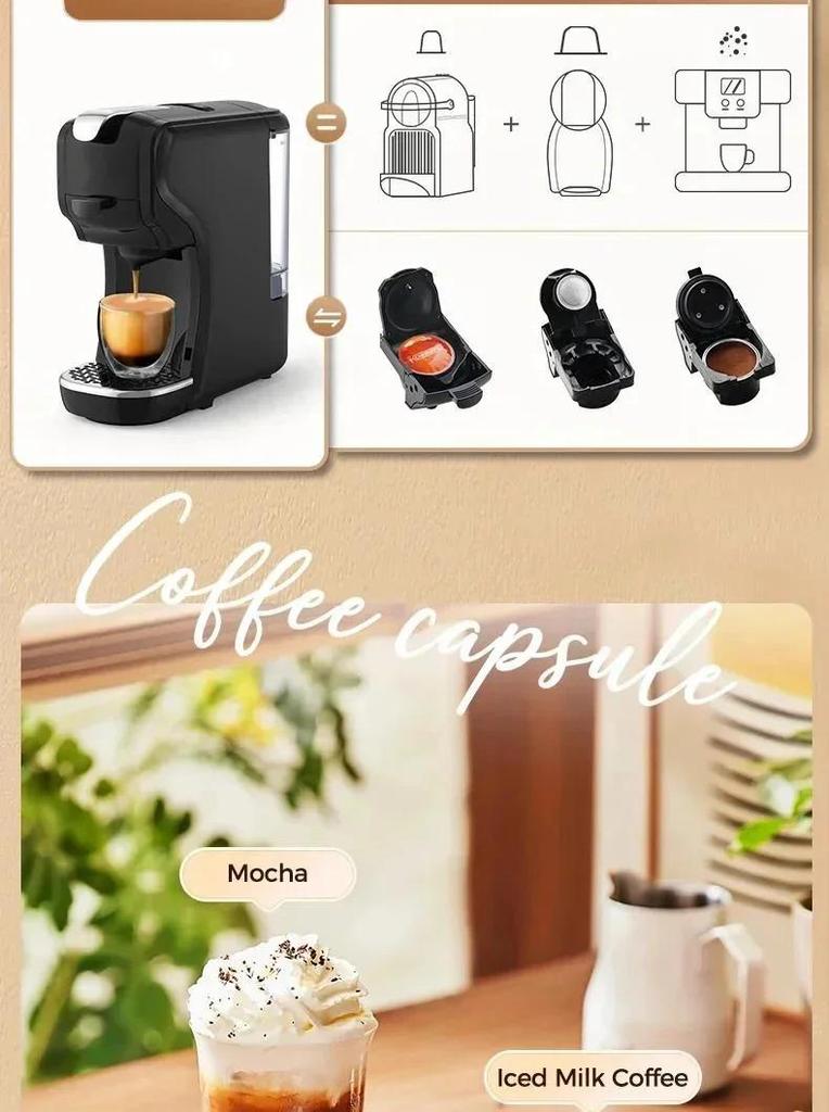 MK-611 220V 19Bar 3in1 Capsule Coffee Machine Portable Office Commercial Small Household Italian American Coffee Pot For DG Nes Capsule