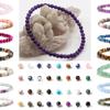 Natural Stone Beads Elastic Bracelets For Women Men 6mm Amethyst Quartzs Agates Black Onyx Beads Bracelet Female Jewelry Bangle