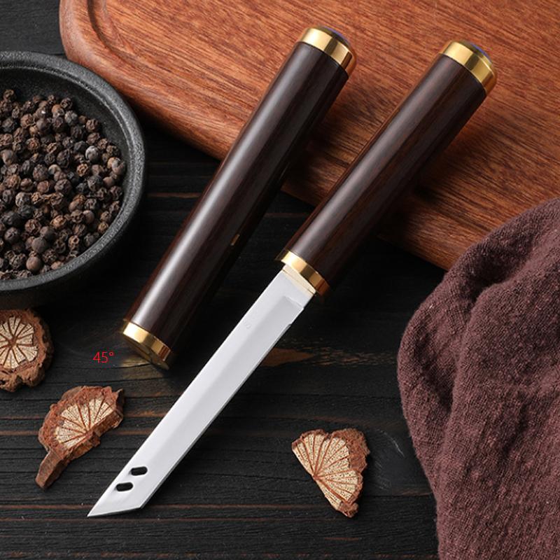 

Прямой кухонный нож из нержавеющей стали, высокопрочный портативный карманный нож, острый нож для фруктов, удобные для переноски универсальные ножи