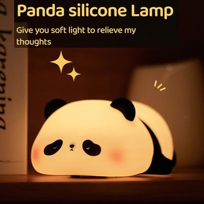 Niedliches Panda-Nachtlicht, neuartige Tier-Nachttischlampe mit Timer, Touch-Steuerung, dimmbare dekorative Silikonlampe