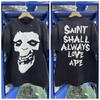Japanese Street Loose Casual Fashion Tshirt Oversized Unisexs Summer Saint Ss26 Simple Retro Pattern Printed Short Sleeved Shirt