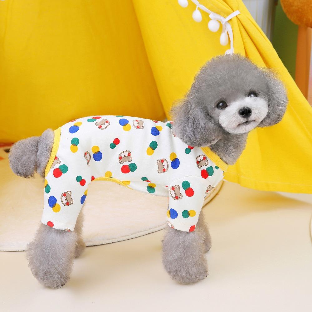 Bear Pattern Dog Jumpsuit Breathable Puppy Thin Clothes Cute Dog Undershirt  Cat