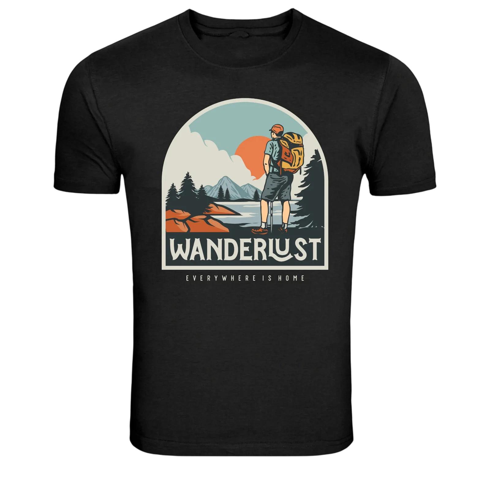 Wanderlust Everywhere Is Home Hiking Graphic T Shirt 3XL