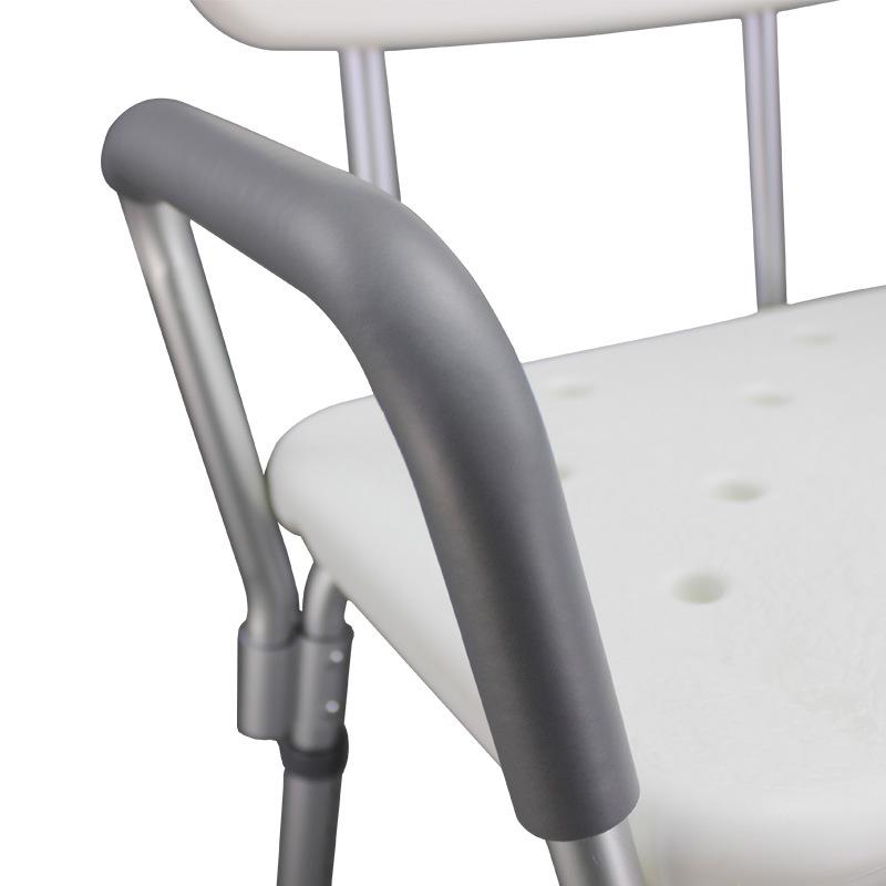 Aluminum Alloy Shower Chair for Elderly with Armrests, Non-slip Bathroom Stool