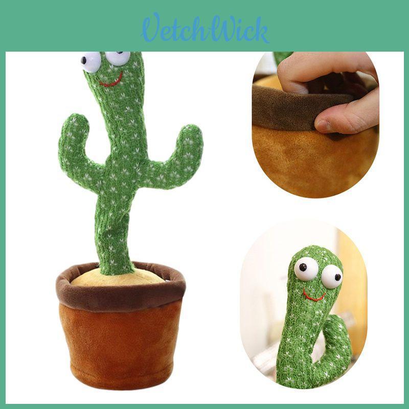 Charming Electronic Shake Body Dancing Cactus Plush Toy With Learning Speaking Feature