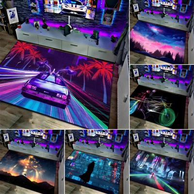 Cartoon Printing Carpet Esports Room High-end Decoration Floor Mat Bedroom Large Area Full Covered Bedside Mechanical Wash Rug