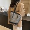 Bag 2025 new retro contrasting color large-capacity bucket bag shoulder handbag women's messenger bag bag