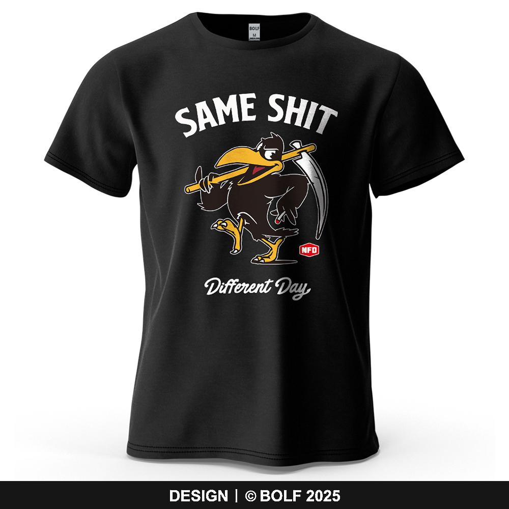 Grim Reaper Raven Same Shit Different Day Graphic T-shirt M