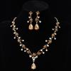 New fashion temperament flower zircon super flash necklace earrings set bridal dress necklace jewelry