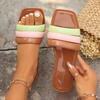 Fashion Fashion Splicing Multicolor Women's Slippers Nigerian Low Heel Women's Shoes