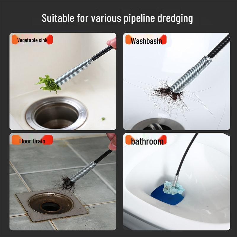 Universal Multifunctional Pipe & Toilet Unclogging Tool for Kitchen and Floor Drains