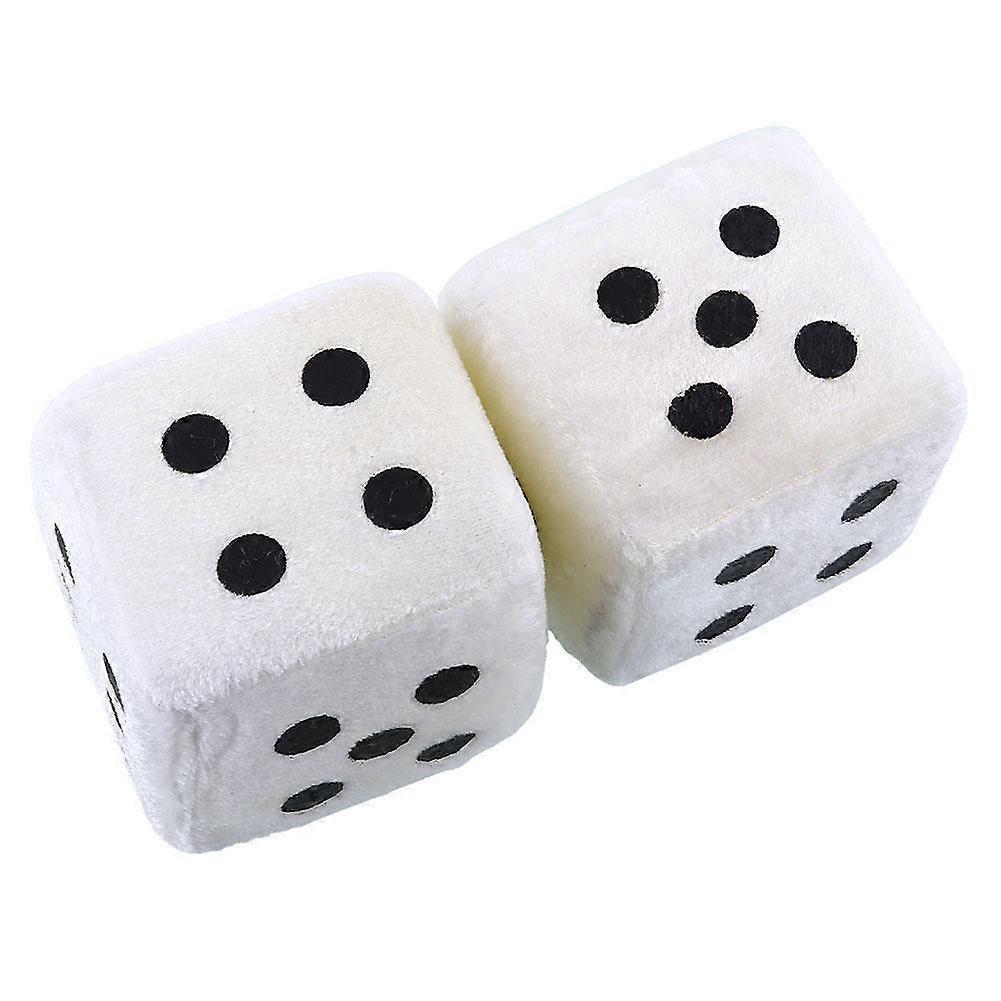 2 X Black Car Soft Spotty Furry Fluffy Hanging Mirror Dice