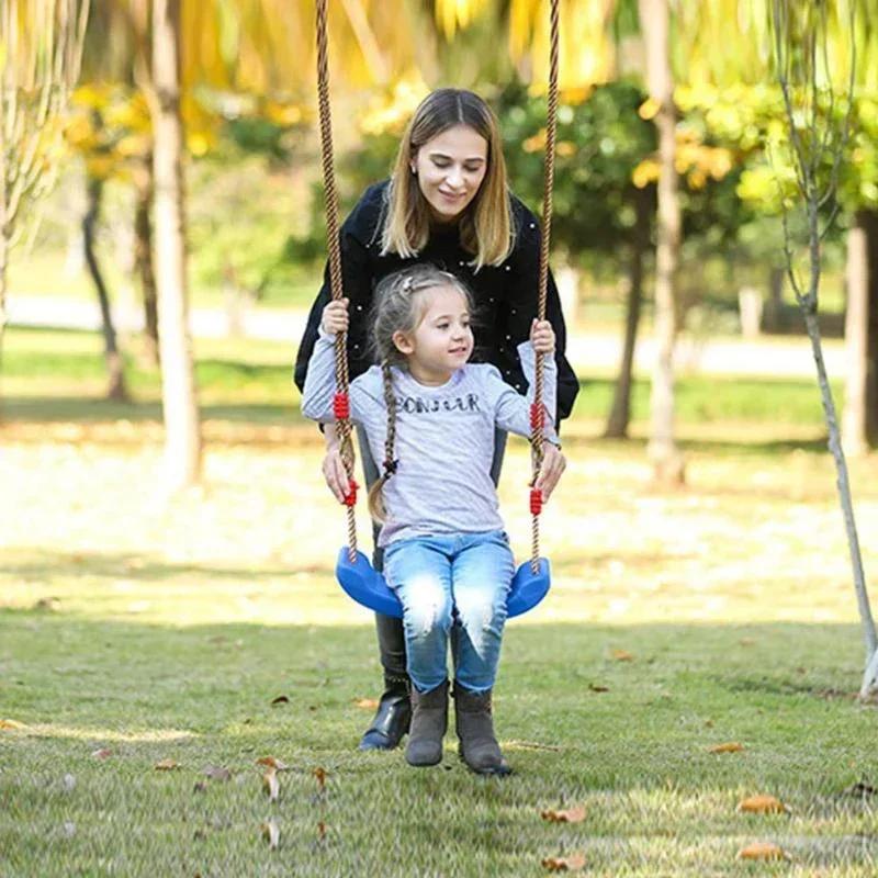 Colorful Kids Toy Swing Curved Board Flying Toy Plastic Material Indoor Outdoor Durable Hanging Seat Height Adjustable Ropes