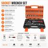 46/53PCS 1/4 Inch Drive Metric Socket Ratchet Wrench Set Extension Bar Hand Operated OEM Carbon Steel Tool Box Set Hard Case